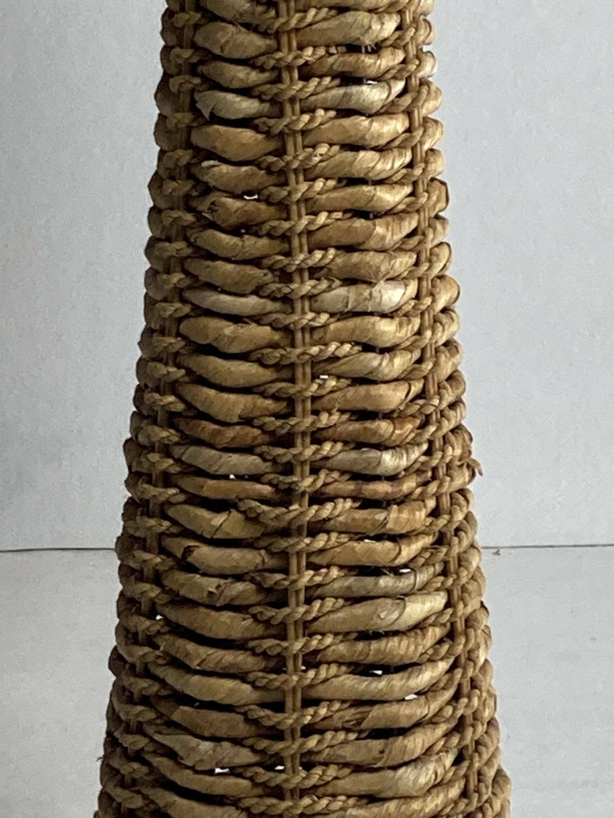 photo for sale Rattan Woven Banana Leaf Mushroom Floor Lamp, 1960s