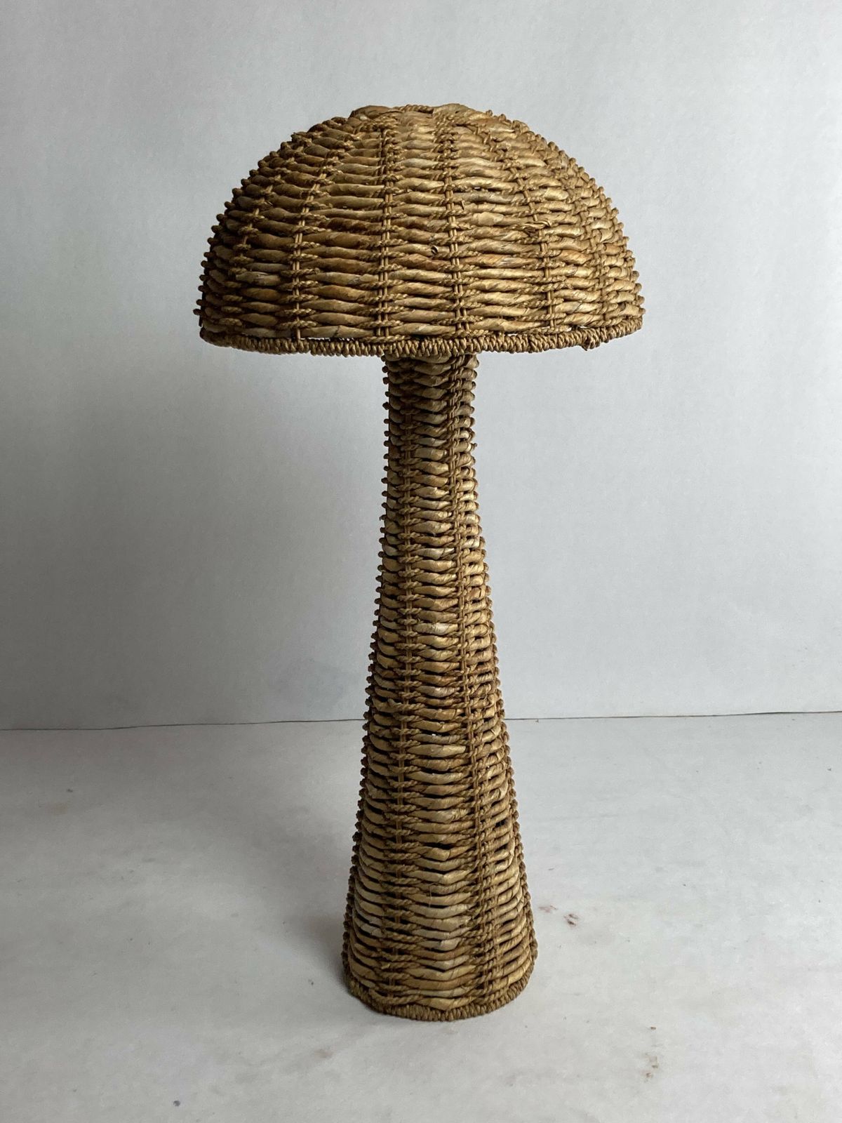 photo buy Rattan Woven Banana Leaf Mushroom Floor Lamp, 1960s