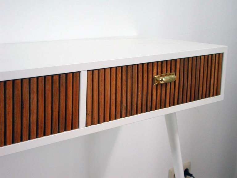 Midcentury Italian Oak And White Lacquered Chest Of Drawers, 1950s photo 1295.0