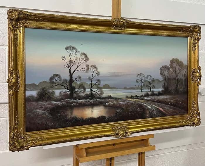 Wendy Reeves Winter Mist At A Farm In The English Countryside By 20th Century British Artist photo Art