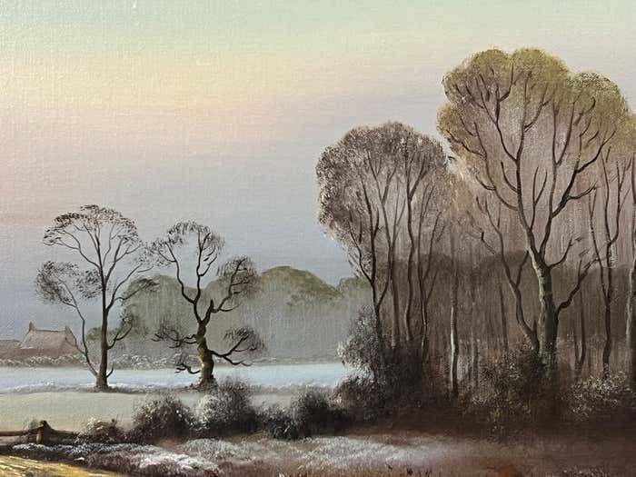 photo for sale Wendy Reeves Winter Mist At A Farm In The English Countryside By 20th Century British Artist