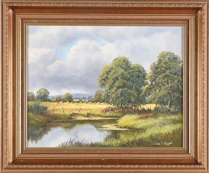 John S Haggan River Landscape With Rain Clouds In Ireland By 20th Century Modern Irish Artist 1985 Circa