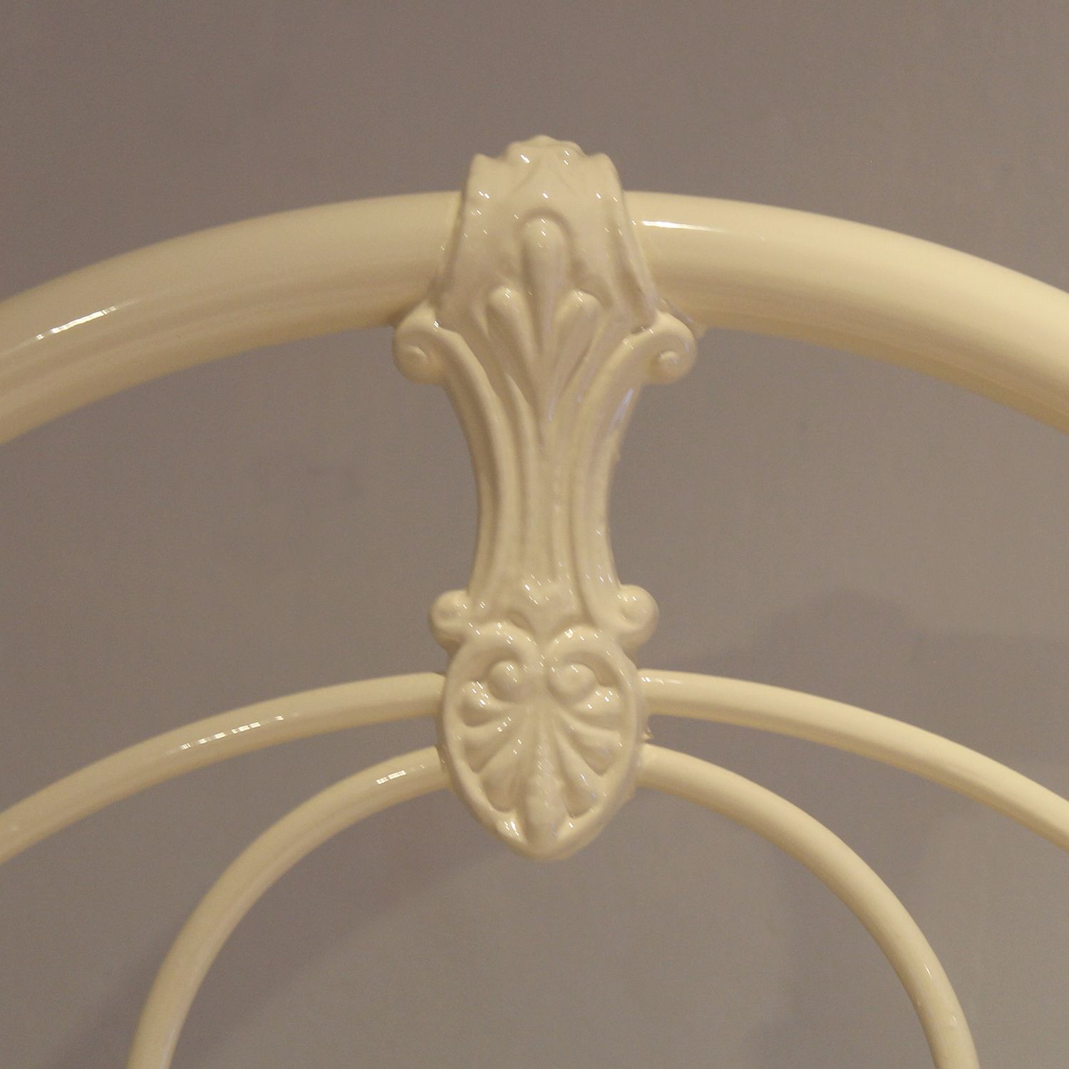 Matching Pair Of Large Single Antique Beds In Cream (With Bases) photo buy
