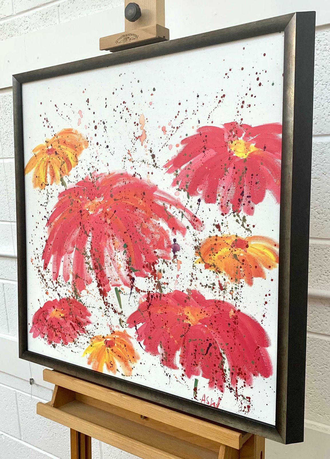 Angela Wakefield Abstract Red & Pink Flowers On A White Background By Contemporary British Artist 2006 photo 2800.0