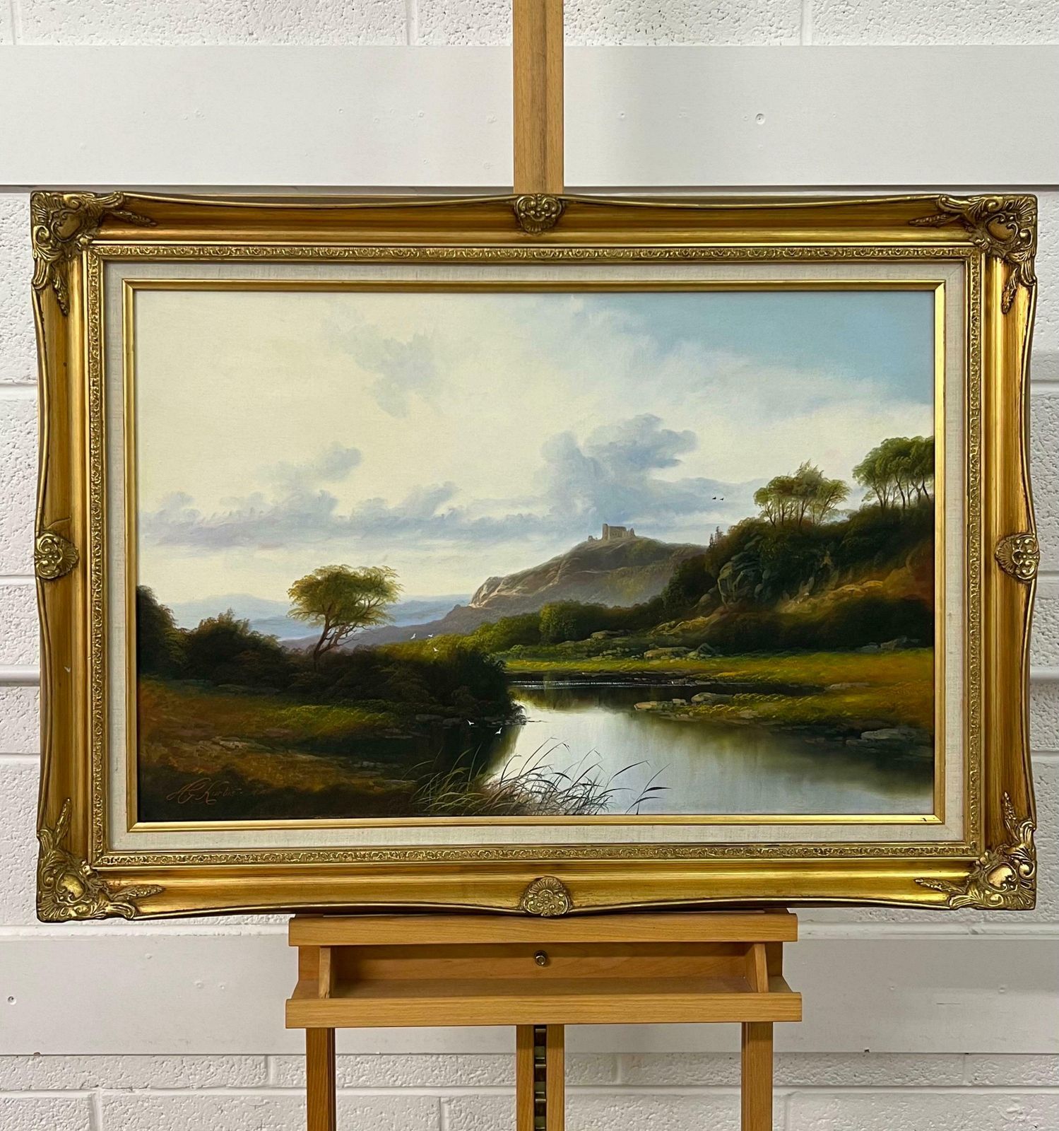 Andrew Grant Kurtis Mountain Lake In Spring Oil Painting Of The Scottish Highlands By British Artist 1980 Circa photo 1950.0
