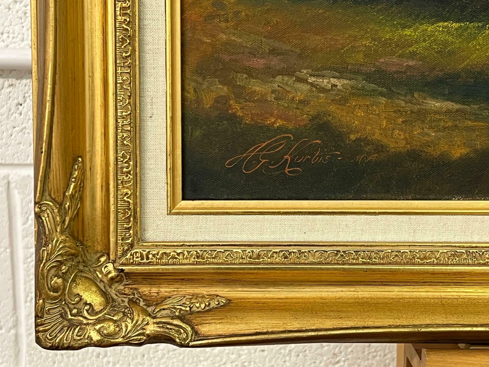 1950.0 Andrew Grant Kurtis Mountain Lake In Spring Oil Painting Of The Scottish Highlands By British Artist 1980 Circa photo