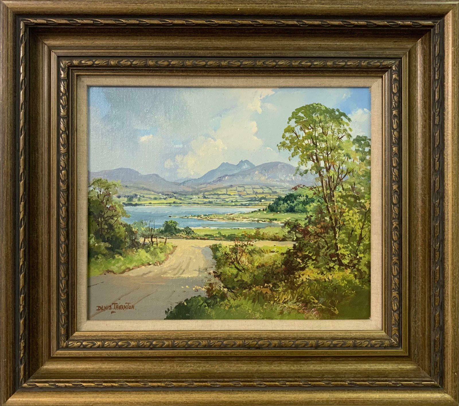Denis Thornton Oil Painting Of Lough Island In County Down Ireland By Modern Irish Artist  1980 Circa