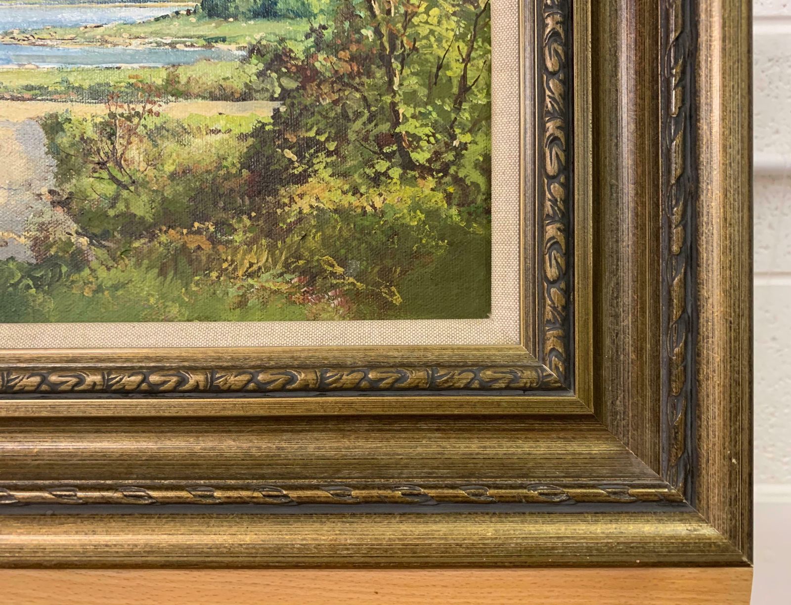 Denis Thornton Oil Painting Of Lough Island In County Down Ireland By Modern Irish Artist  1980 Circa photo vintage