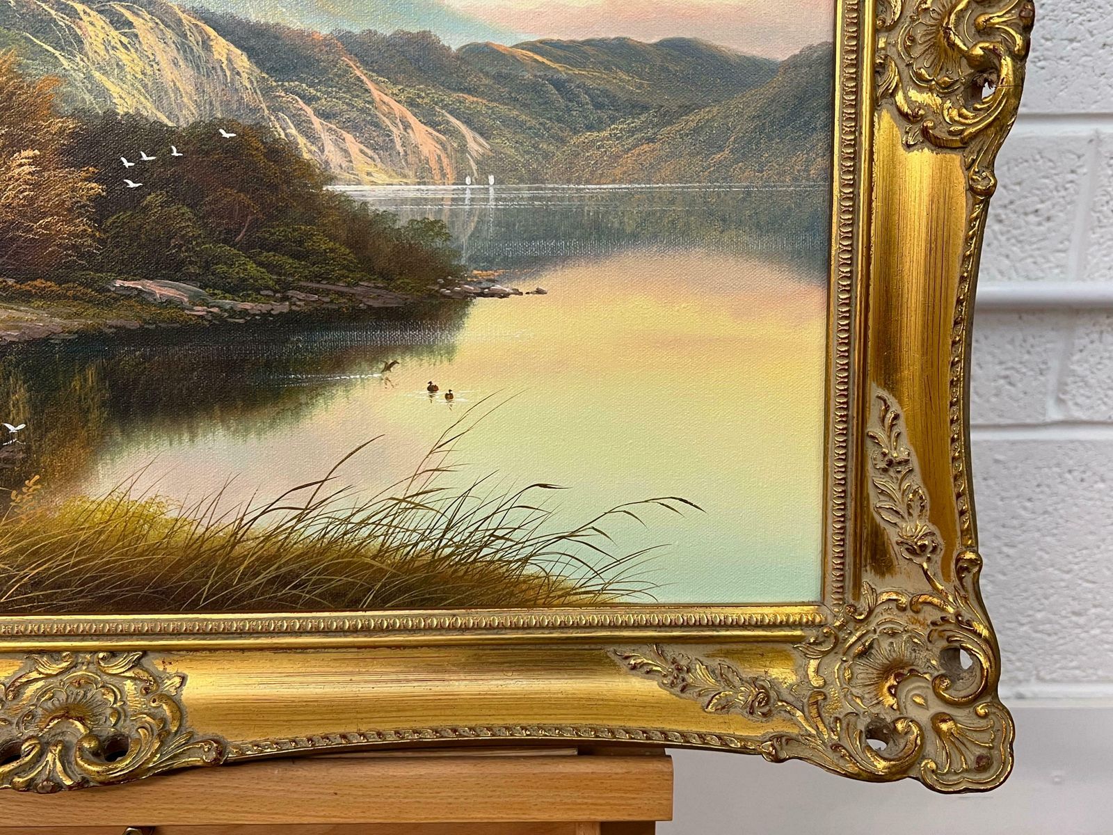 1950.0 Andrew Grant Kurtis Mountain Lake Oil Painting Of A Loch In The Scottish Highlands By British Artist  1980 Circa photo