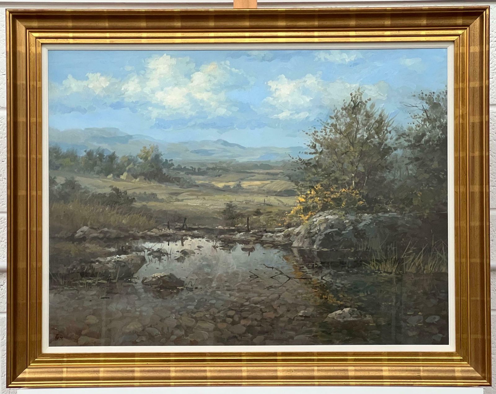 Joop Smits River Landscape Painting With Mountains & Trees By 20th Century Dutch Artist  1995 Circa photo buy