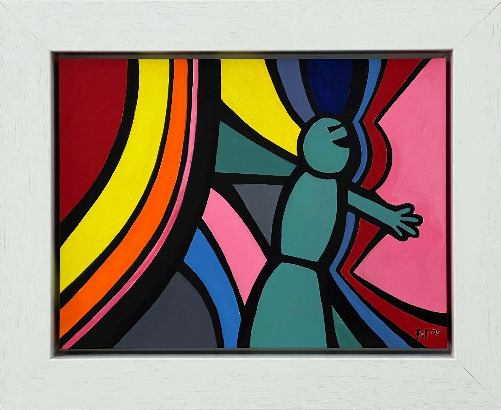 Fil Earthstomp Contemporary Surreal Cartoon Pen & Ink Drawing On Canvas By British Artist  2005