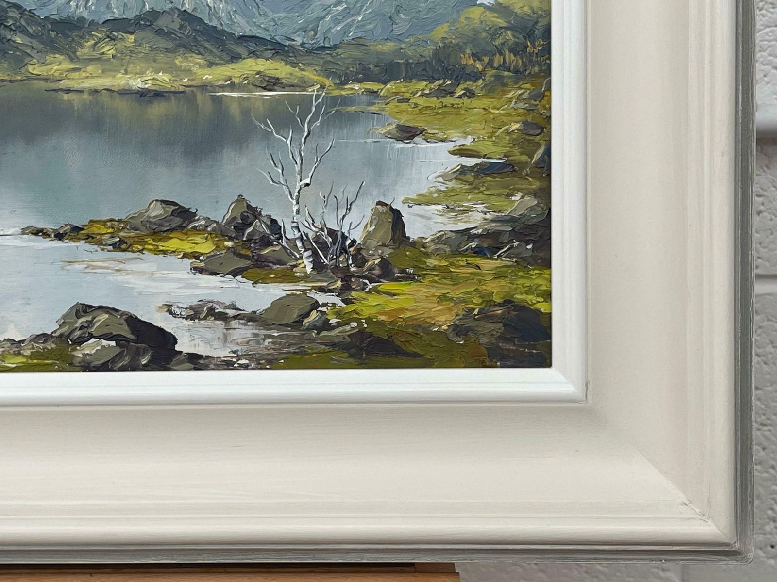 Charles Wyatt Warren Mountain Lake Landscape Impasto Oil Painting By 20th Century British Artist  Mid 20th Century photo vintage