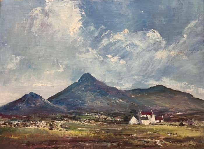 Denis Thornton Original Post War Oil Painting Of Stormy Day In Kerry Ireland By Irish Artist 1980 Circa photo vintage