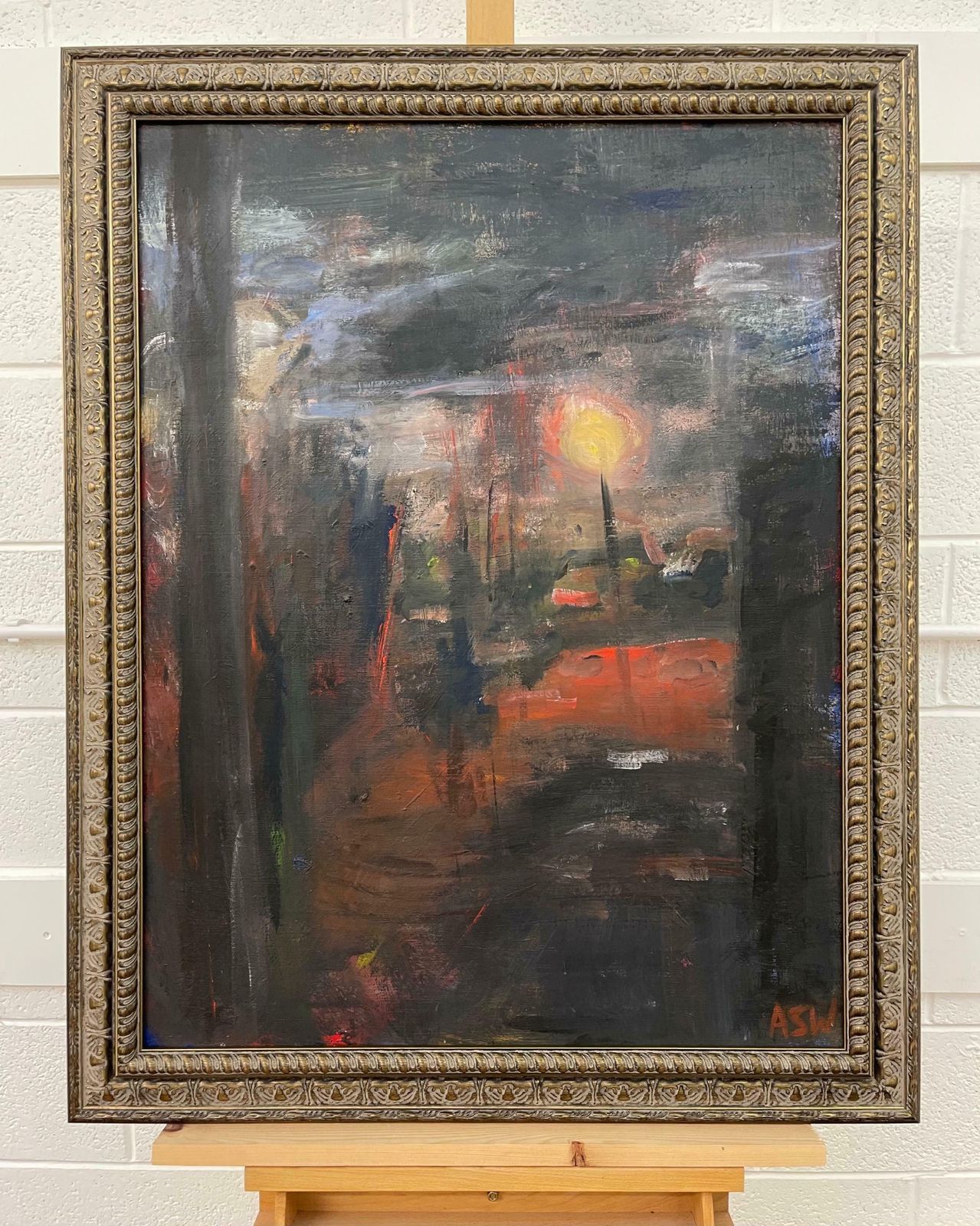 Angela Wakefield Dark & Atmospheric Abstract Expressionist Art By Contemporary British Painter  1999 photo for sale