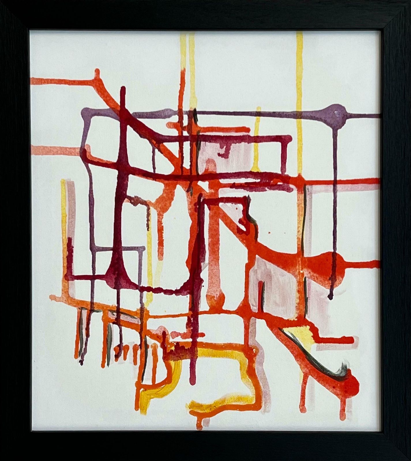Angela Wakefield Early Abstract Art Purple Orange & Yellow On White Background By British Artist 2004 photo 12500.0