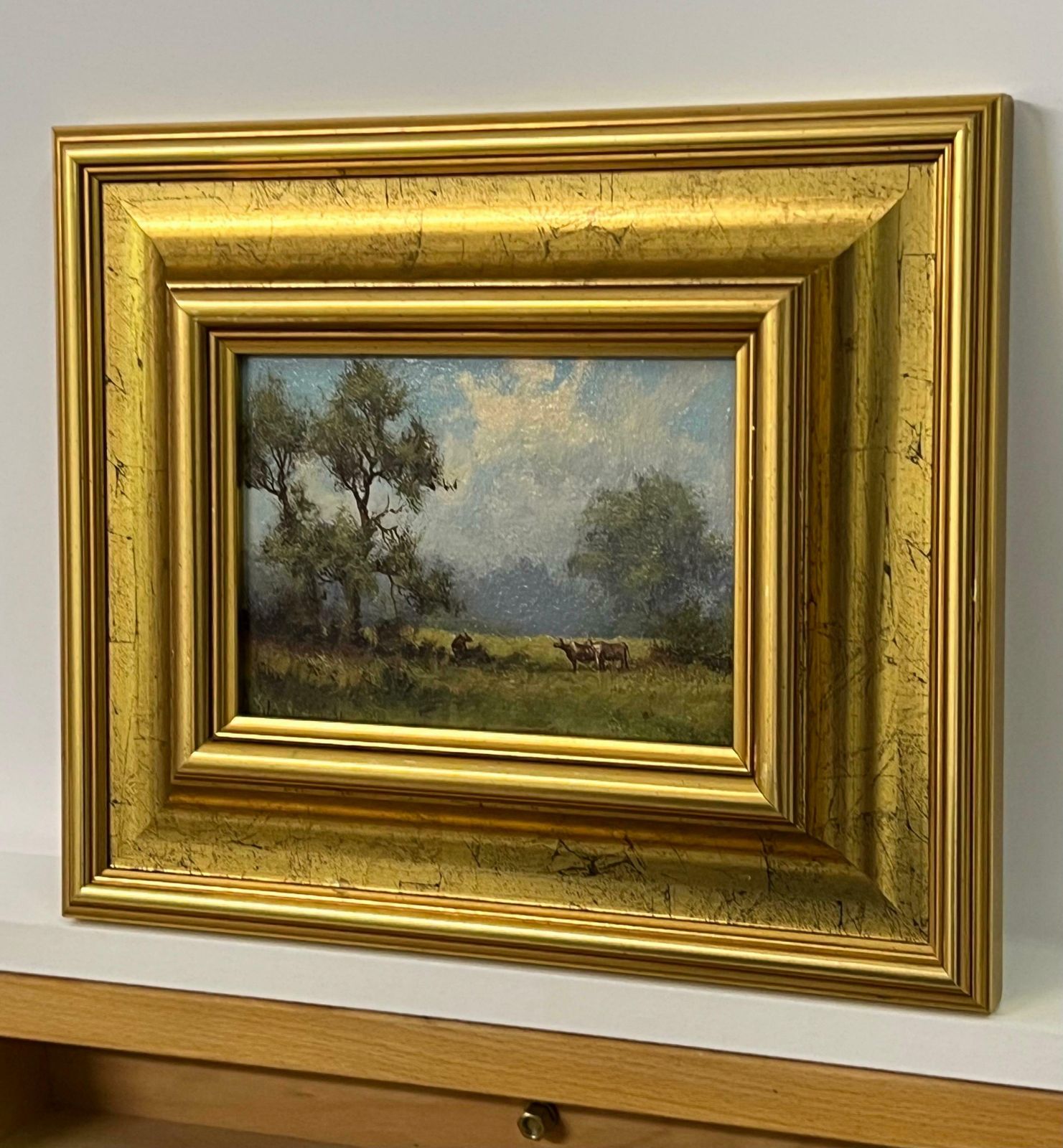 James Wright Landscape With Cattle Grazing In The English Countryside By 20th Century Artist 1980 Circa photo Art