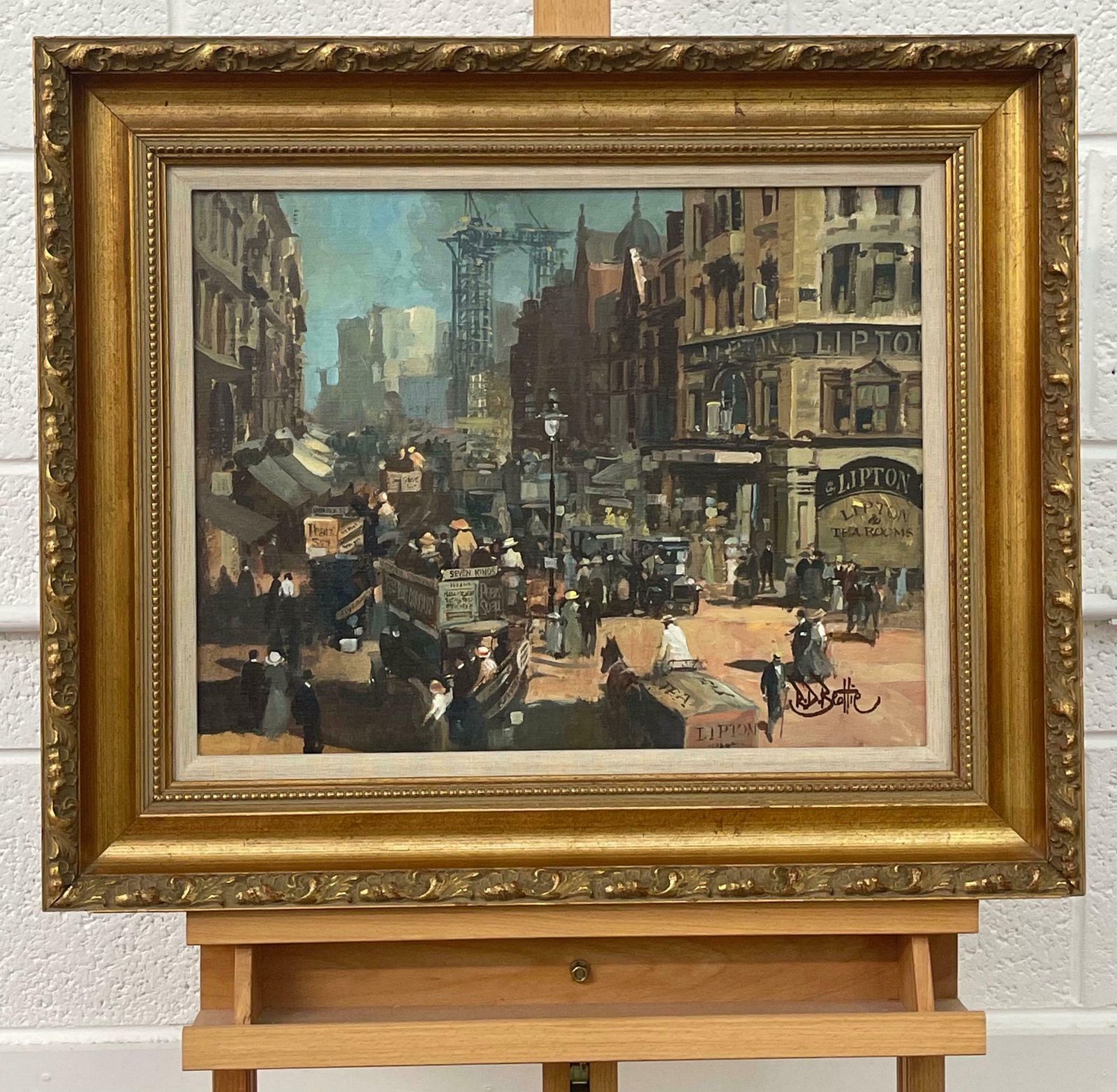 Robert D Beattie Oil Painting Of High Holborn London In 1910 By Modern Impressionist Irish Artist  1950 Circa photo 6950.0