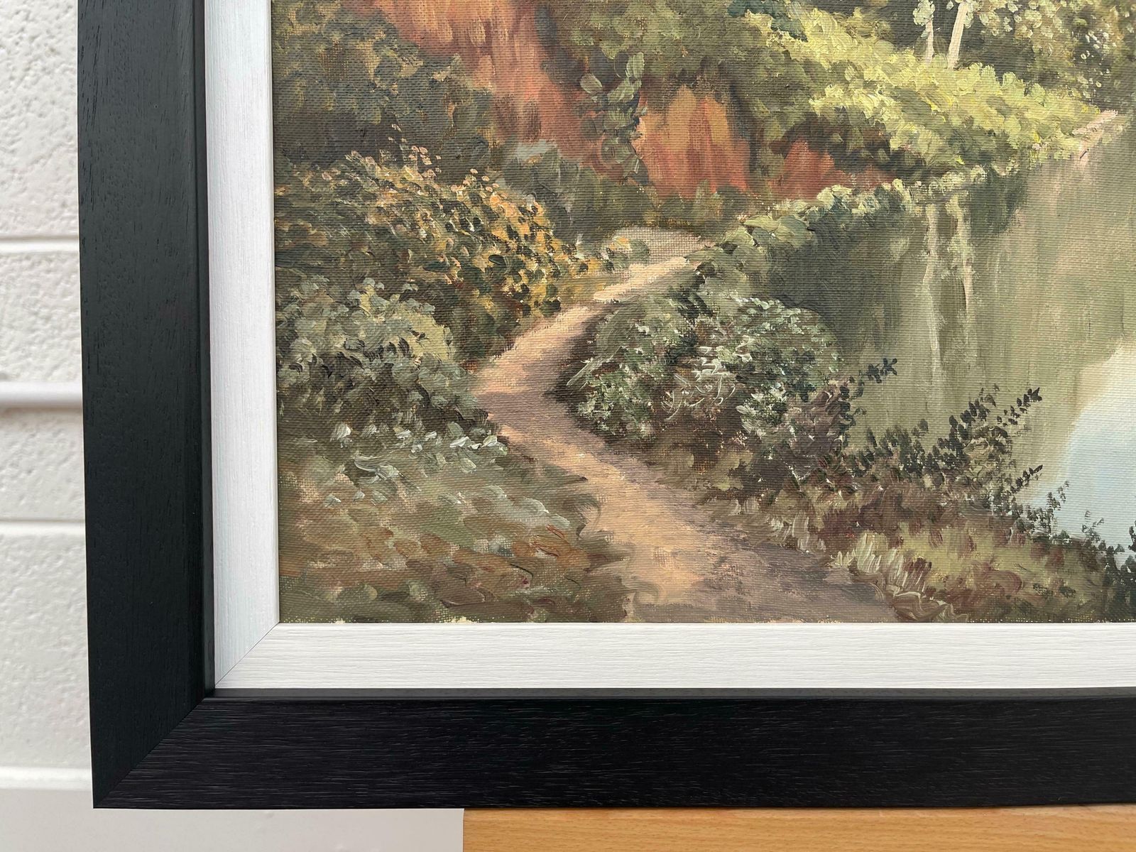 William Henry Burns Painting Of Idyllic River Scene On The Lagan In Ireland By Modern Irish Artist  1985 Circa photo vintage