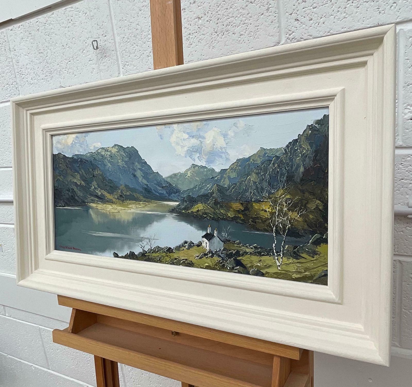 Charles Wyatt Warren Vintage Impasto Oil Painting Of River Mountain Scene In Wales By British Artist  Mid 20th Century photo Art