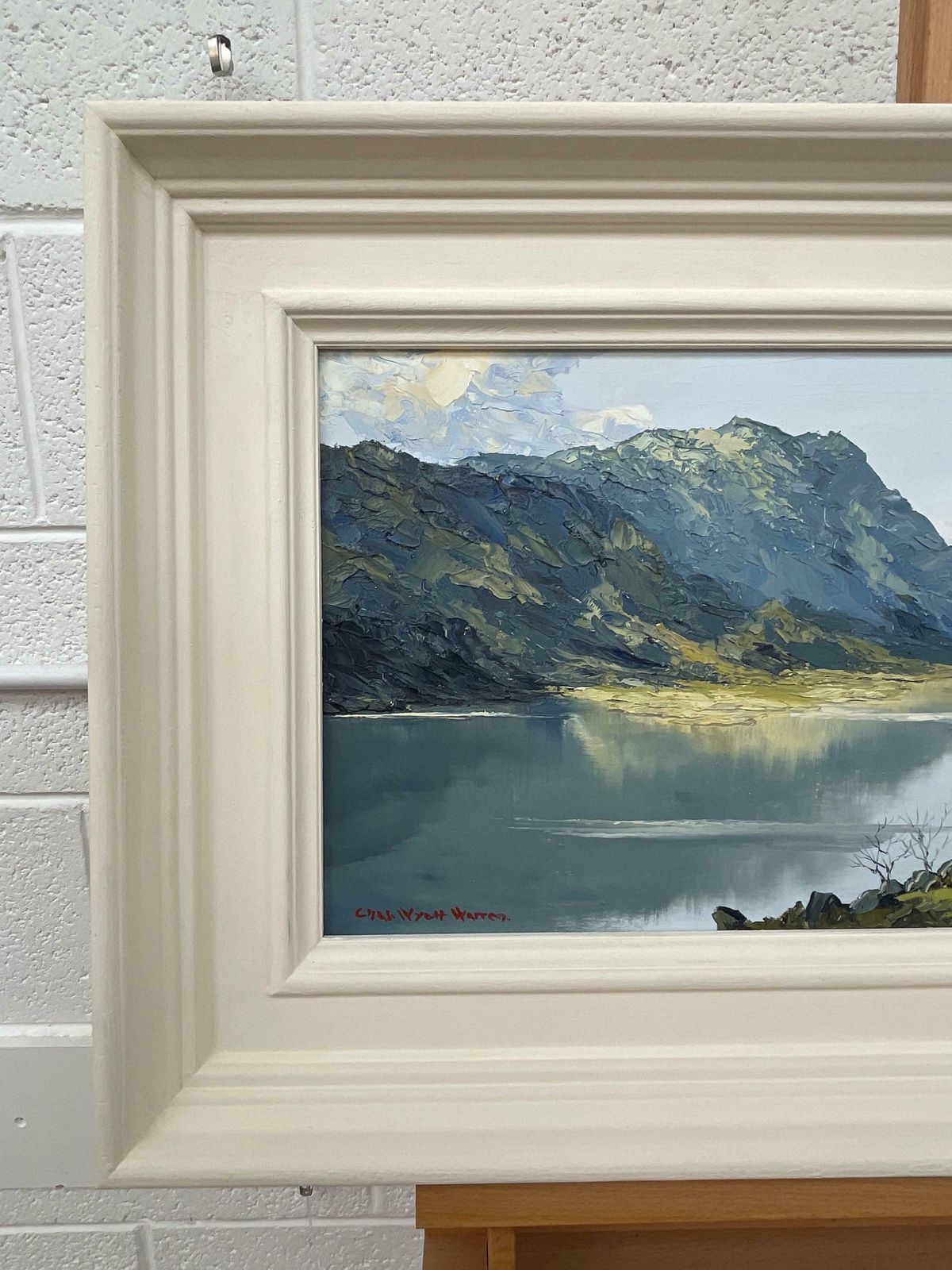 Charles Wyatt Warren Vintage Impasto Oil Painting Of River Mountain Scene In Wales By British Artist  Mid 20th Century photo 2950.0