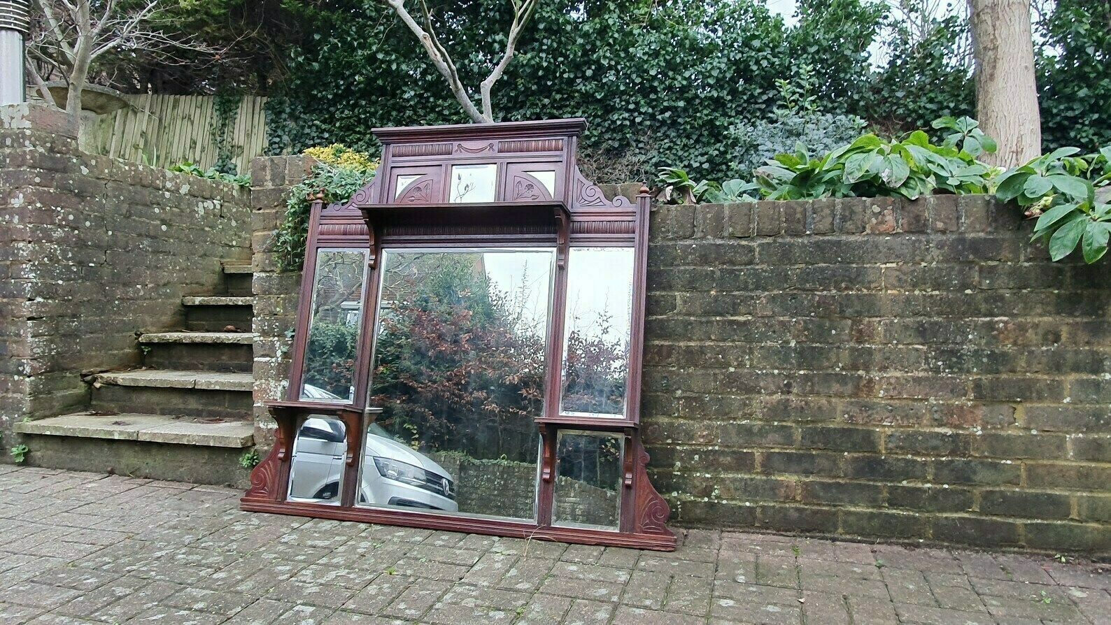 Huge Victorian Mahogany Over Mantel Mantle Mirror Fireplace 125 X 136 Cm 8 Different Mirrors photo furniture