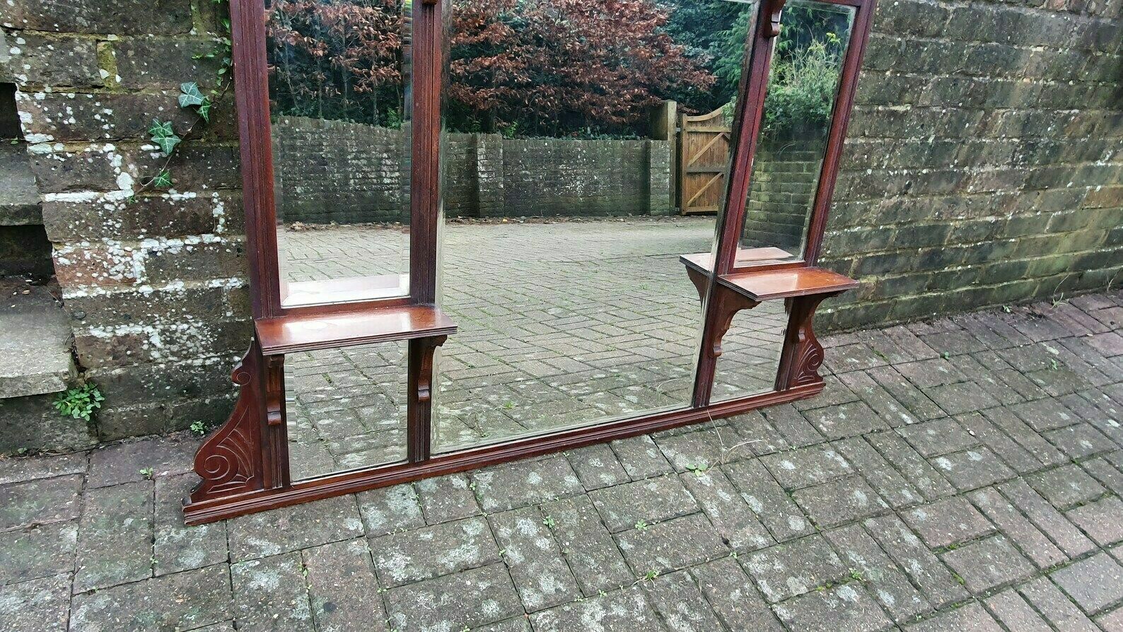 Huge Victorian Mahogany Over Mantel Mantle Mirror Fireplace 125 X 136 Cm 8 Different Mirrors photo 595.0