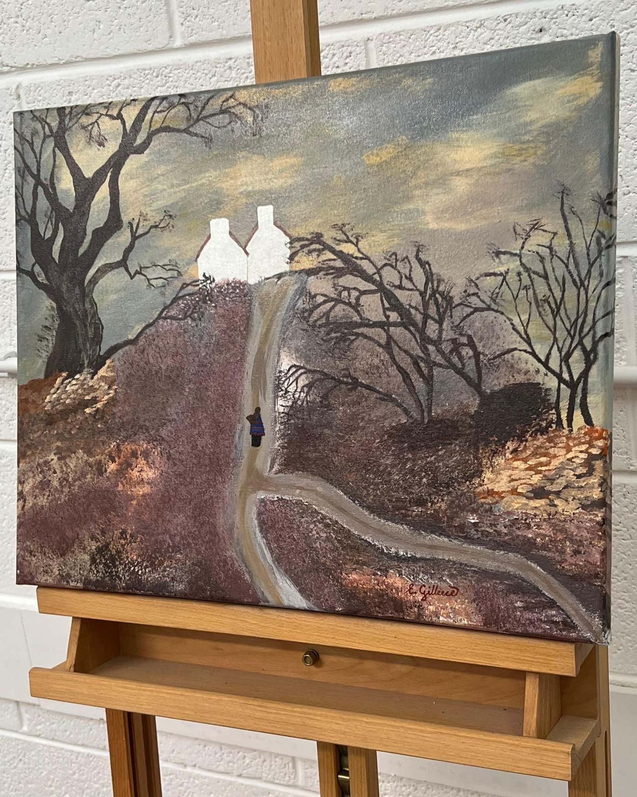 photo vinterior Eimear Gilleece Naive Style Art With Earthy Winter Colours By Contemporary Irish Artist 2000 Circa