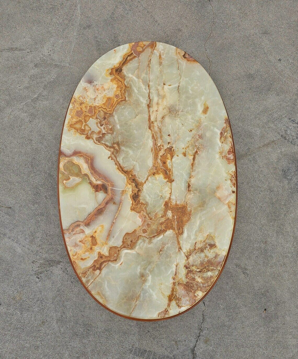 photo for sale Art Deco Inspired Coffee Table With Onyx Marble Top By Hohnert Design // Made In West Germany In 1970s