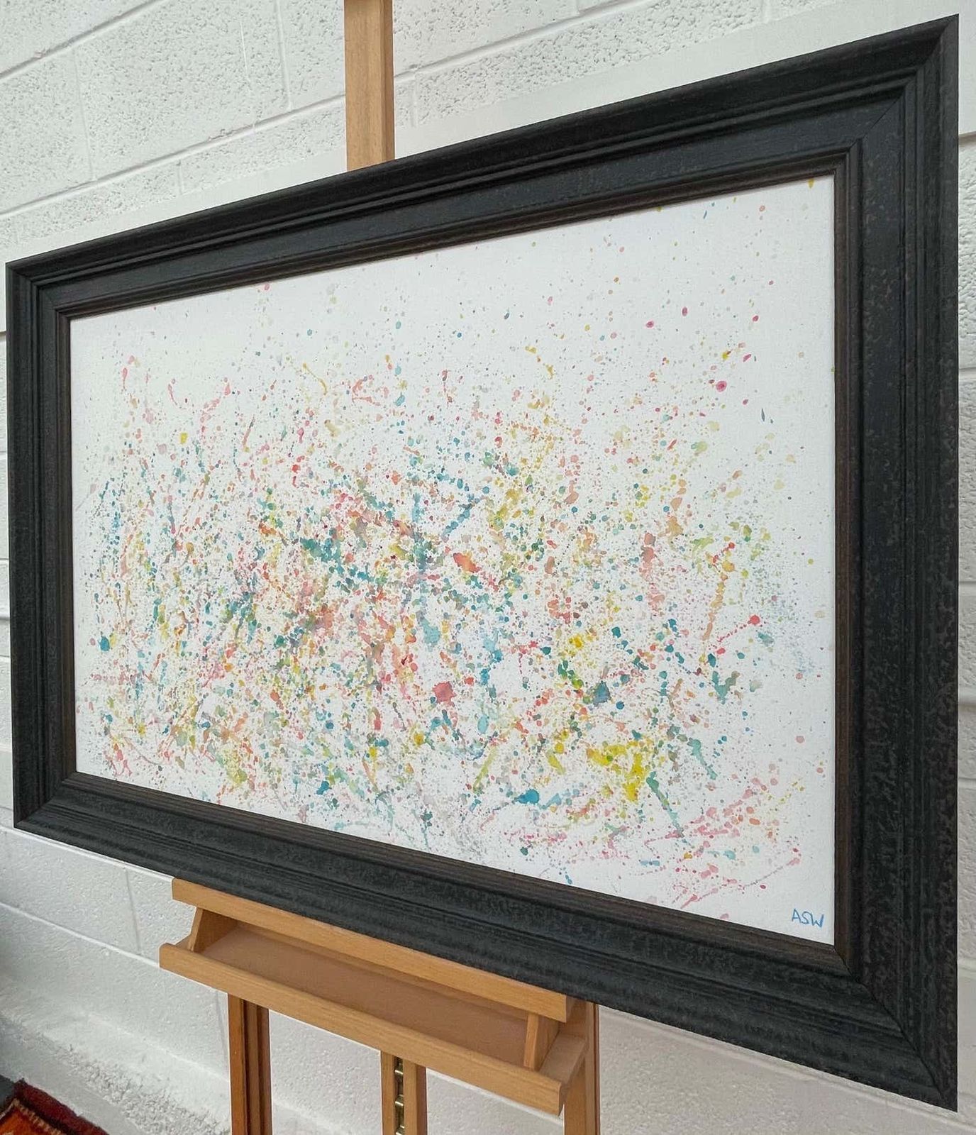 Angela Wakefield Colourful Abstract Flowers On White Background By Contemporary British Artist 2021 photo Art