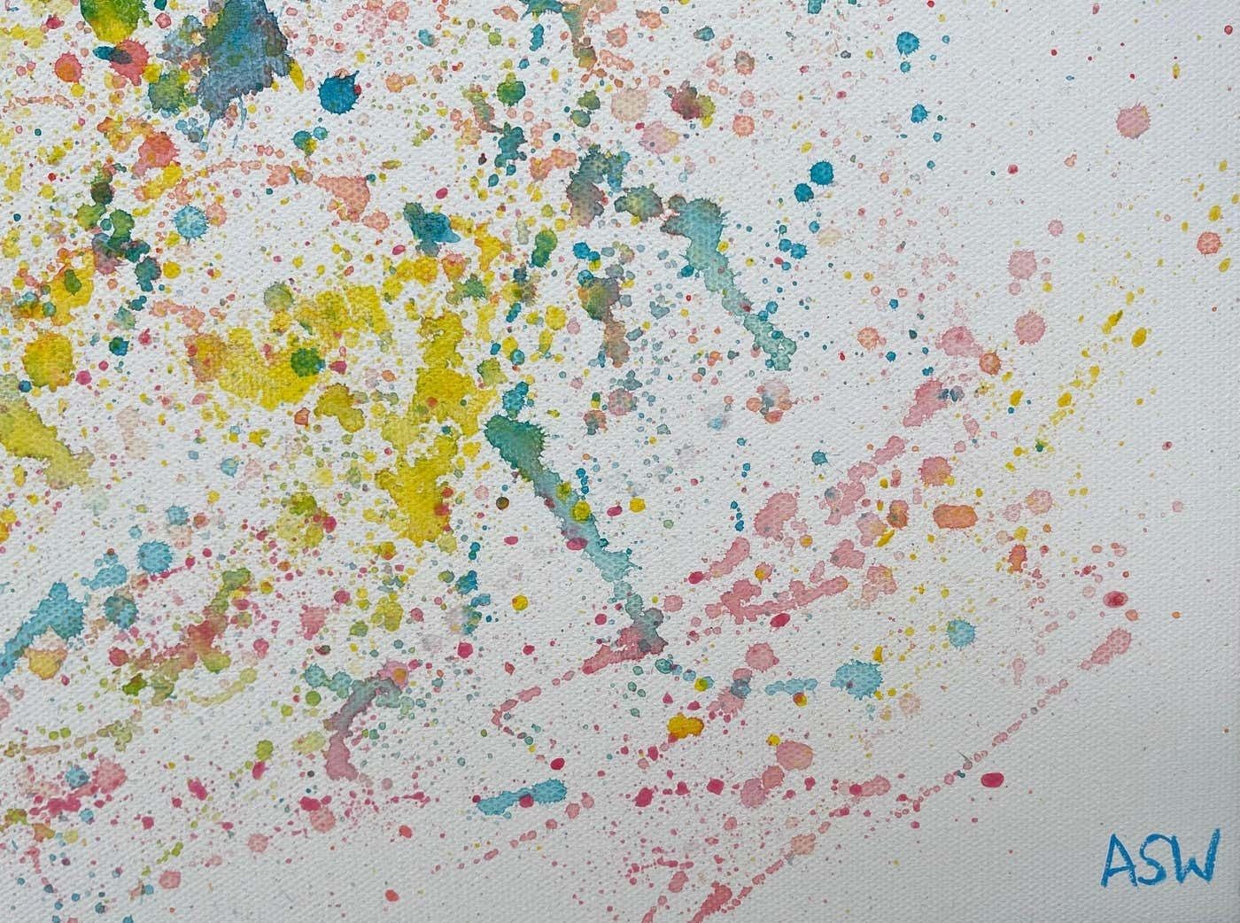 photo for sale Angela Wakefield Colourful Abstract Flowers On White Background By Contemporary British Artist 2021