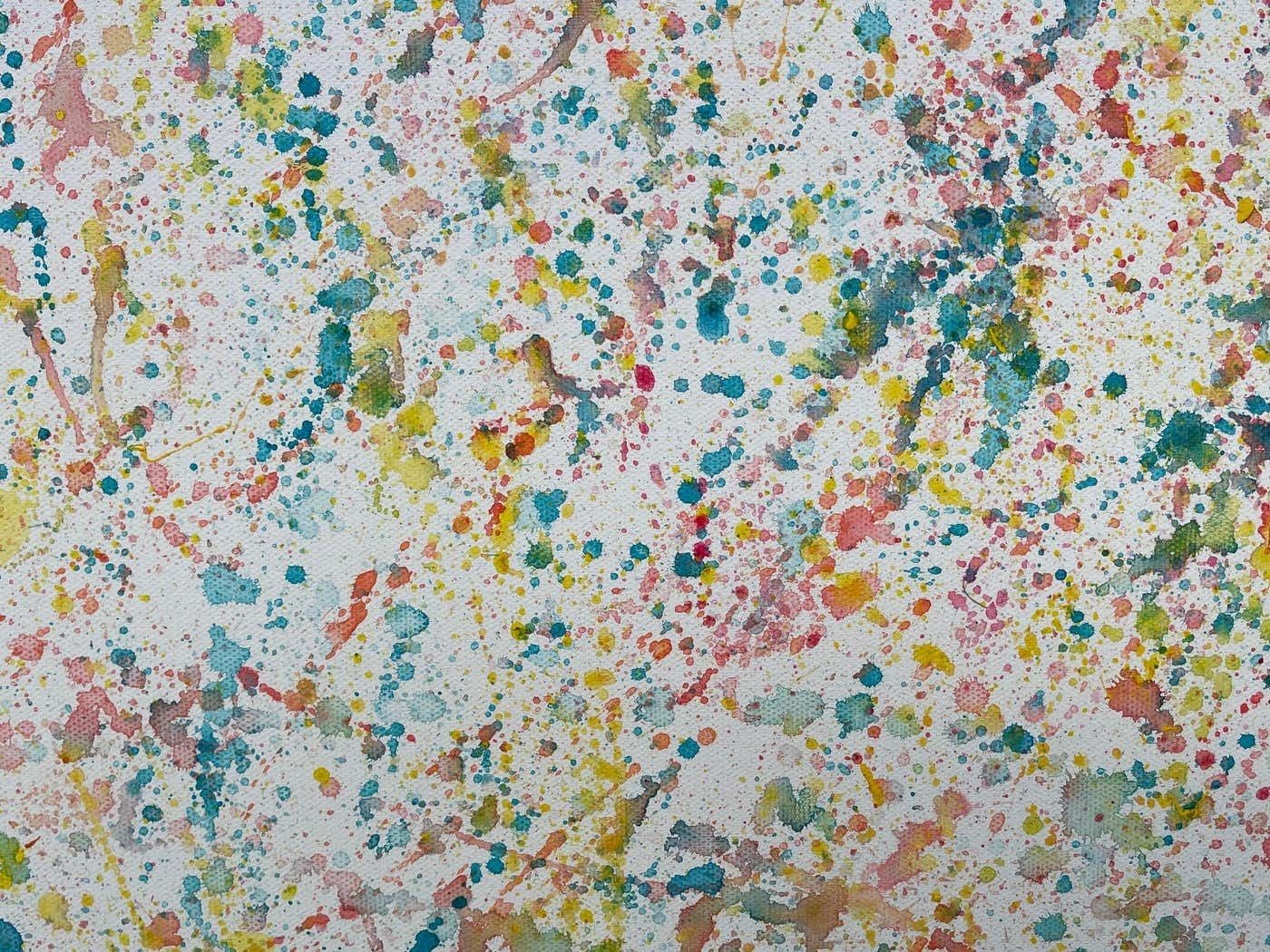Art Angela Wakefield Colourful Abstract Flowers On White Background By Contemporary British Artist 2021 photo
