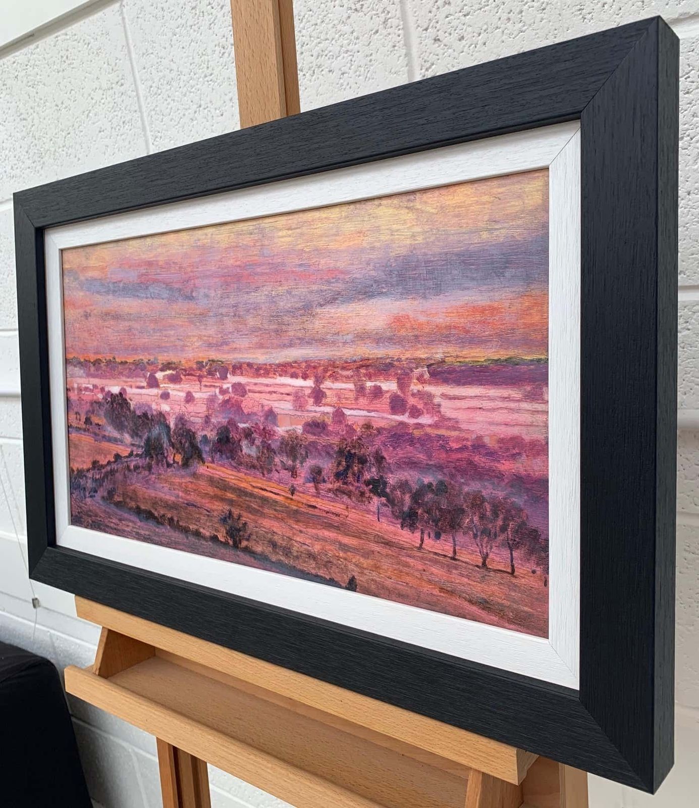 Gabrielle Cravenwinter Trees Landscape On A Misty Morning With Pinks & Purples By British Artist 2000 Circa photo Art