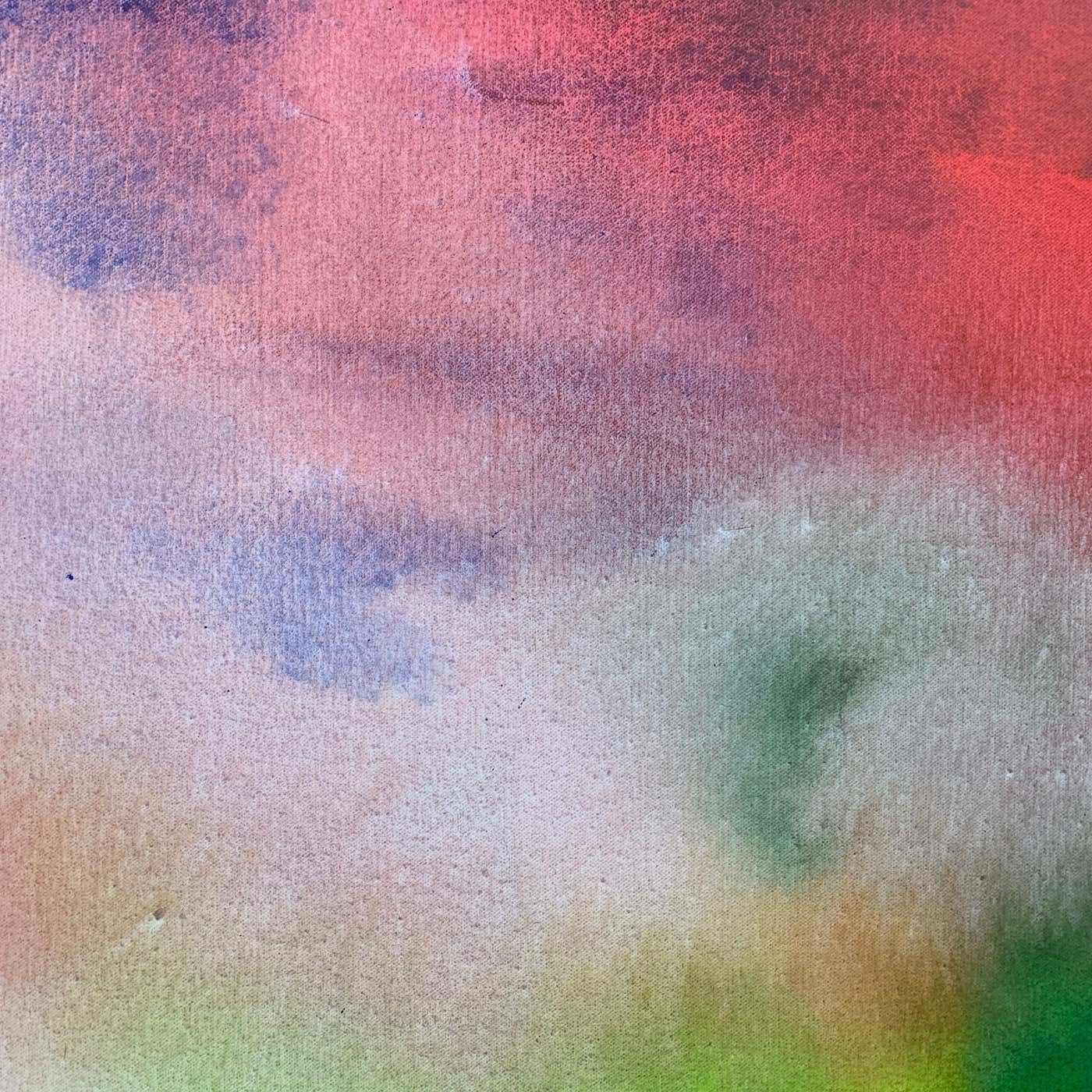 Margaret Francis Red And Green Modern Abstract Landscape Painting On Canvas By British Artist 2001 photo 6389.0