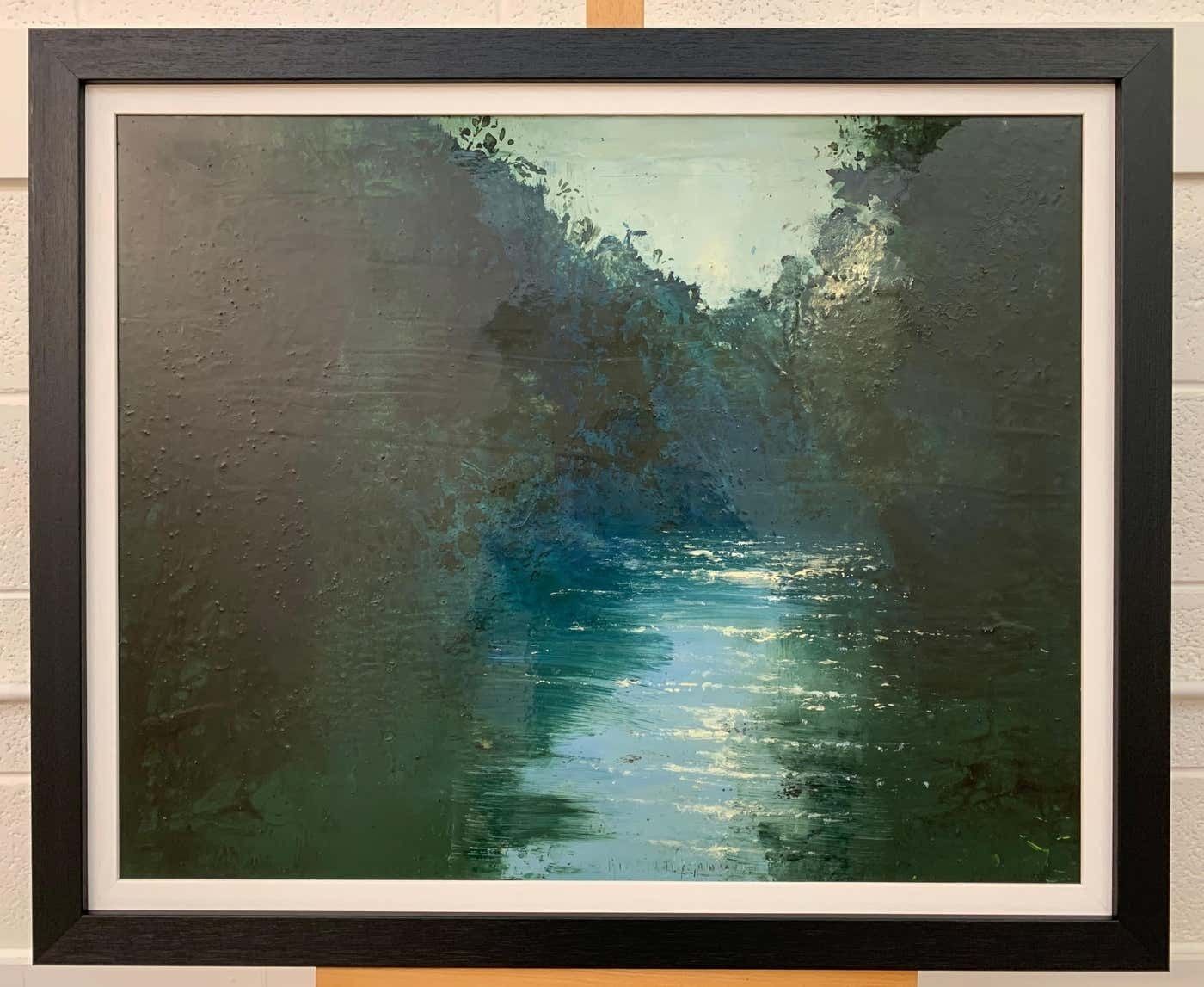 Colin Halliday Impressionistic English River Landscape Original Oil Painting By British Artist 2007 photo for sale