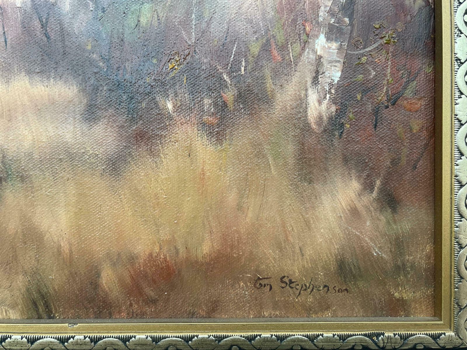 Tom Stephenson Oil Painting Of River Landscape In Ireland Countryside By Modern Irish Artist 1984 photo vintage
