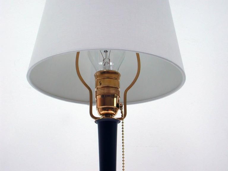 Mid Century Brass And Metal Table Lamp In The Manner Of J.T. Kalmar photo vinterior