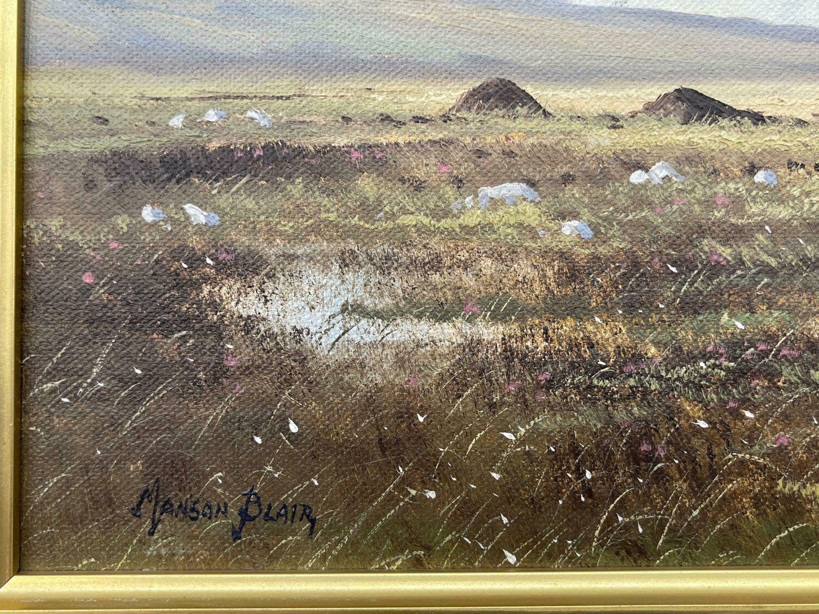 photo for sale Manson Blair Original Oil Painting Slemish Mountain County Antrim Ireland By Irish Artist 1990 Circa
