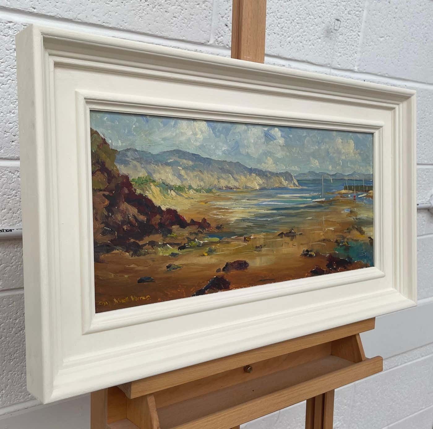 Charles Wyatt Warren Impasto Oil Painting Of Harbour Scene In Wales By 20th Century British Artist Mid 20th Century photo furniture
