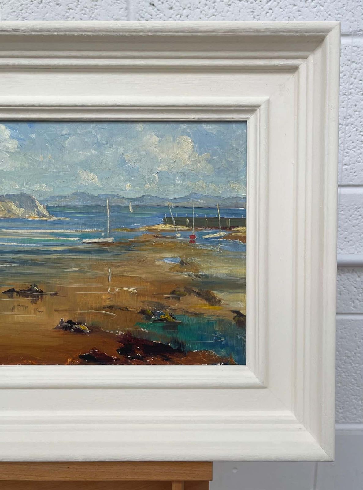 Charles Wyatt Warren Impasto Oil Painting Of Harbour Scene In Wales By 20th Century British Artist Mid 20th Century photo vinterior
