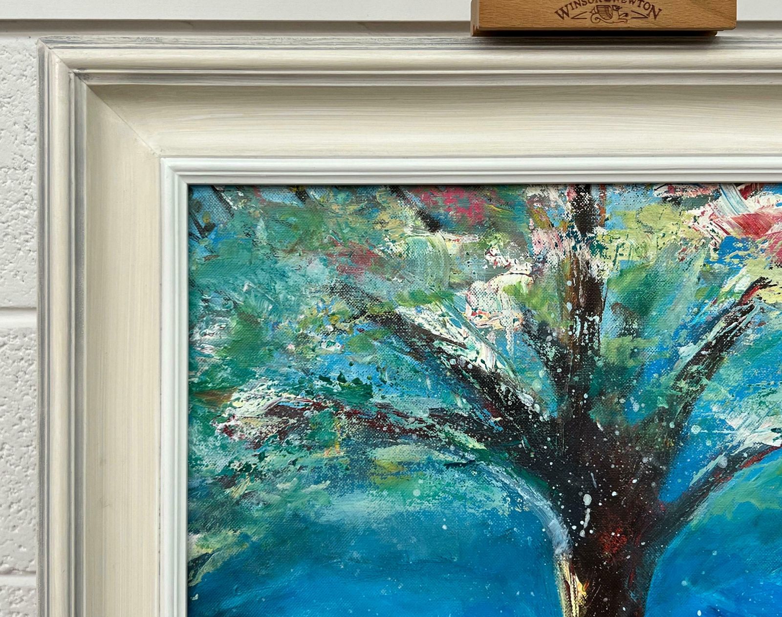 Angela Wakefield Tree With Red Pink White & Blue Abstract Background By British Landscape Artist 2023 photo buy