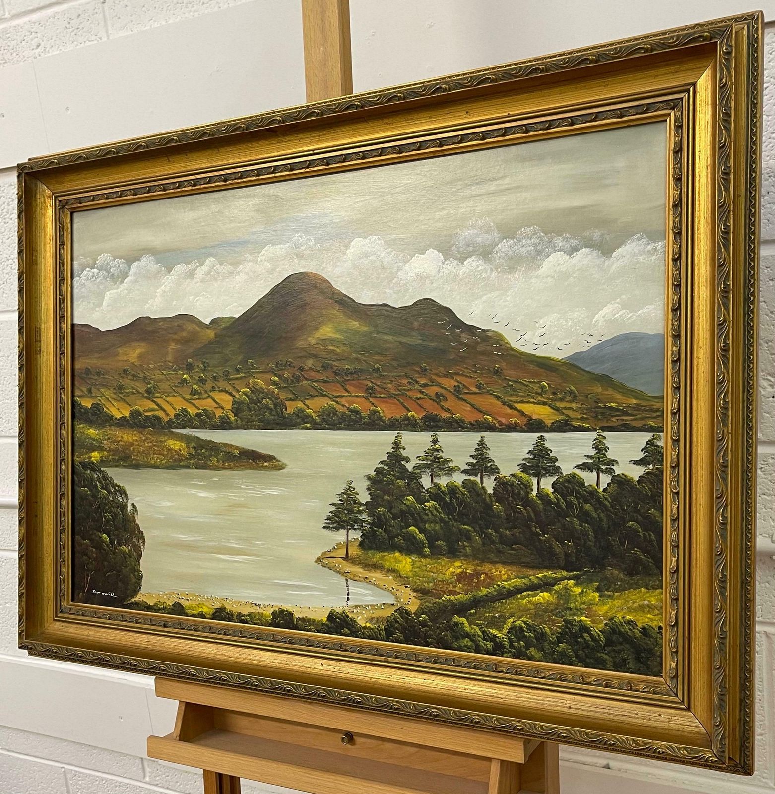Patrick O'neill Oil Painting Of Camlough Lake In Northern Ireland By 20th Century Modern Artist 1985 Circa photo Art