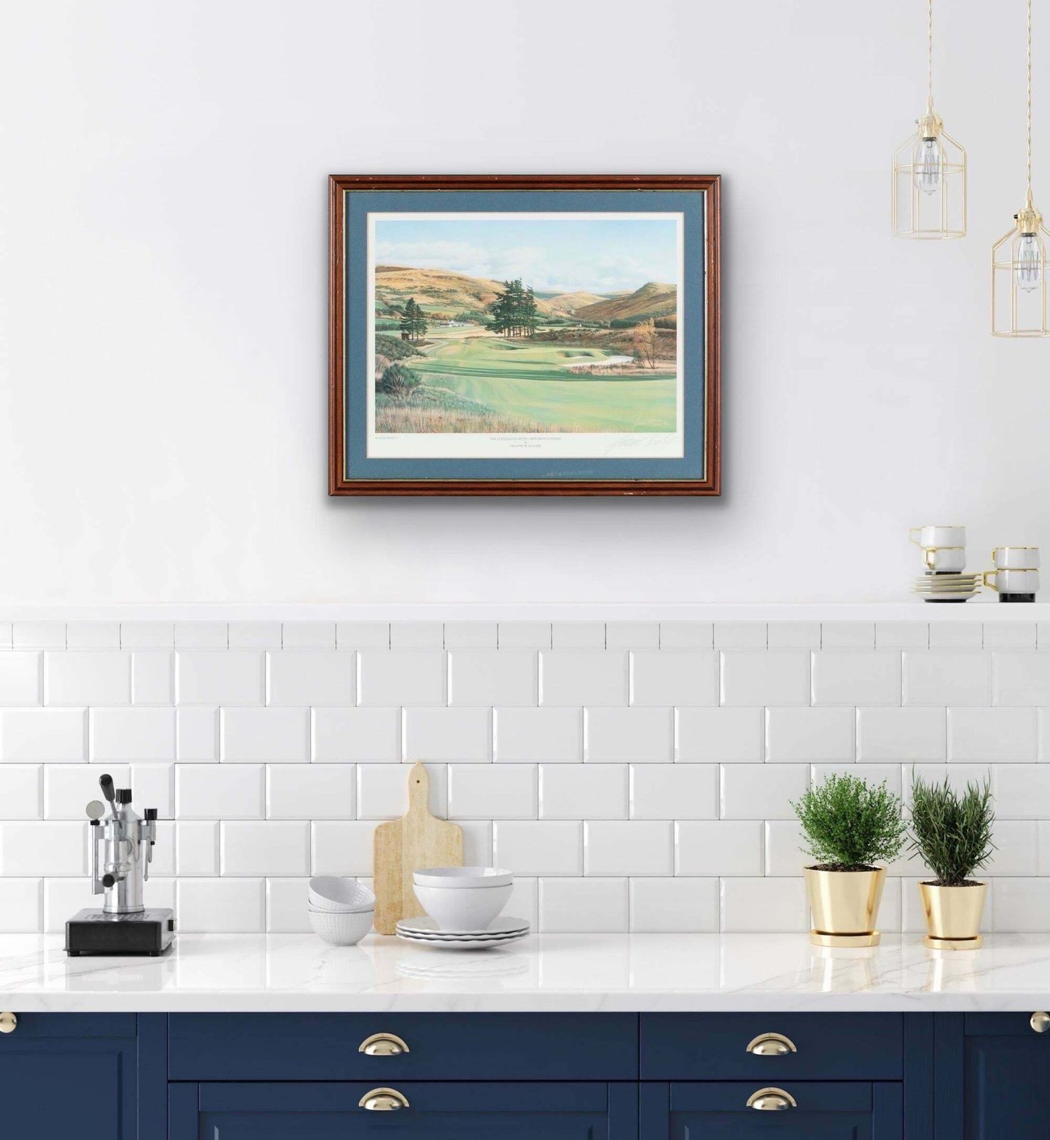 Graeme Baxter Coloured Print Of Photorealist Painting Of Gleneagles Golf Course In Scotland 1994 photo 595.0