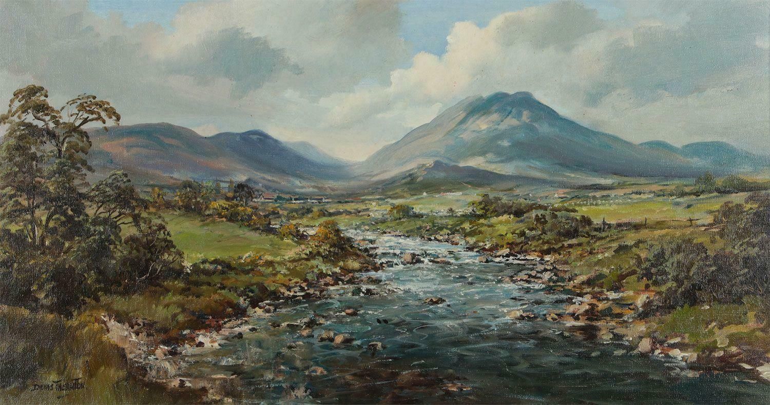 Denis Thornton 20th Century Post War Painting Of Mountain River In Ireland By Modern Artist 1980 Circa photo 2950.0