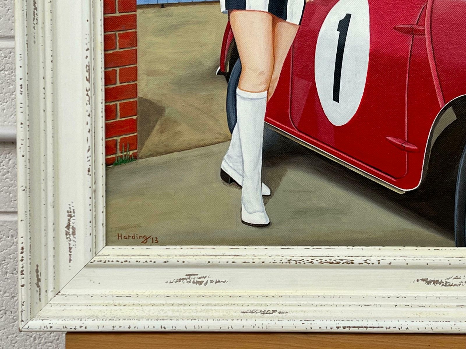 Paul F Harding 'A Racy Little Number’ A Woman With A Red Austin Mini Car In 1970's England 2013 photo furniture