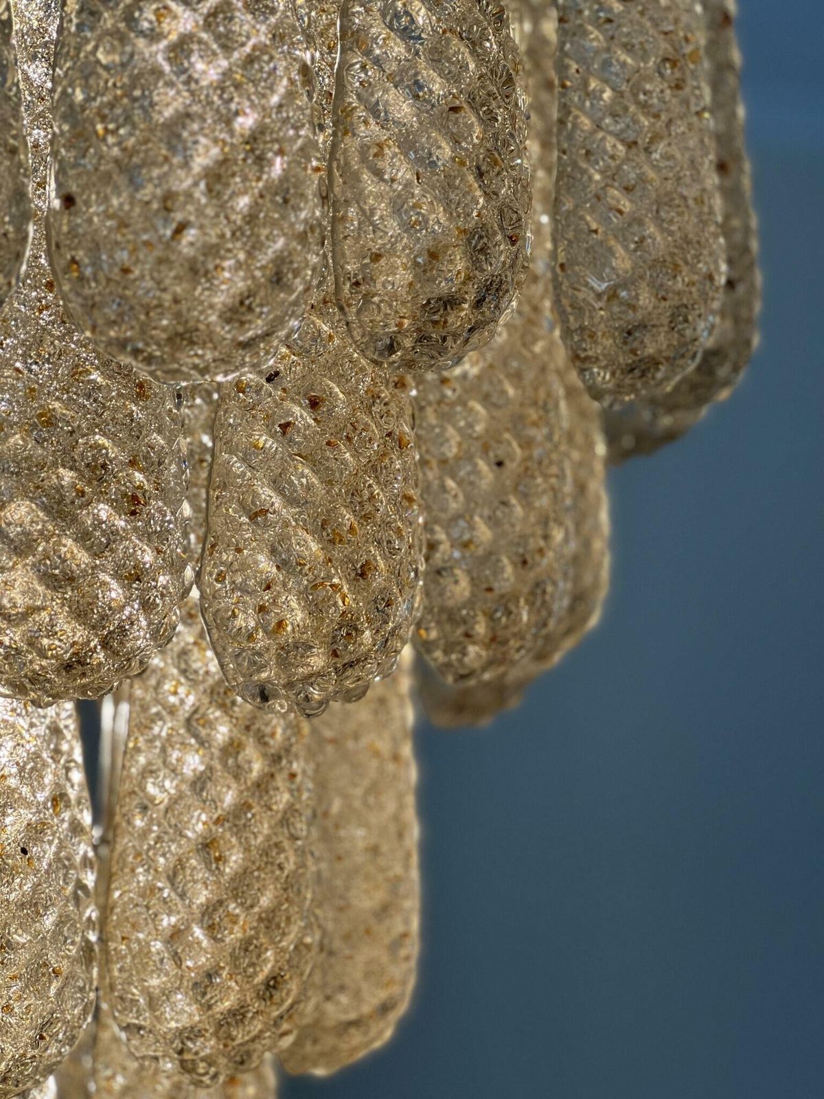 Murano Chandelier 'Drop'. Medium Size. Amber. photo furniture