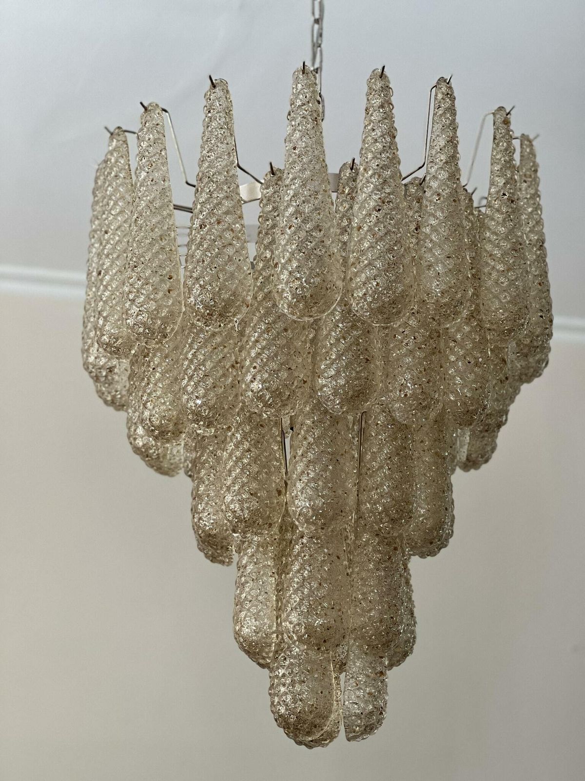 Murano Chandelier 'Drop'. Medium Size. Amber. photo vinterior