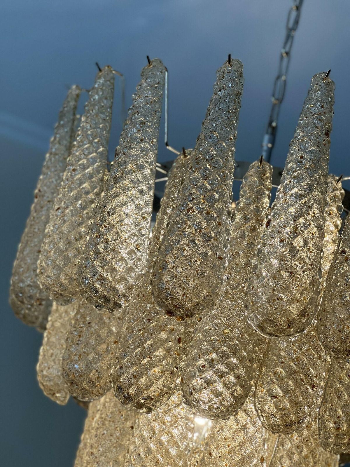 Murano Chandelier 'Drop'. Medium Size. Amber. photo vintage