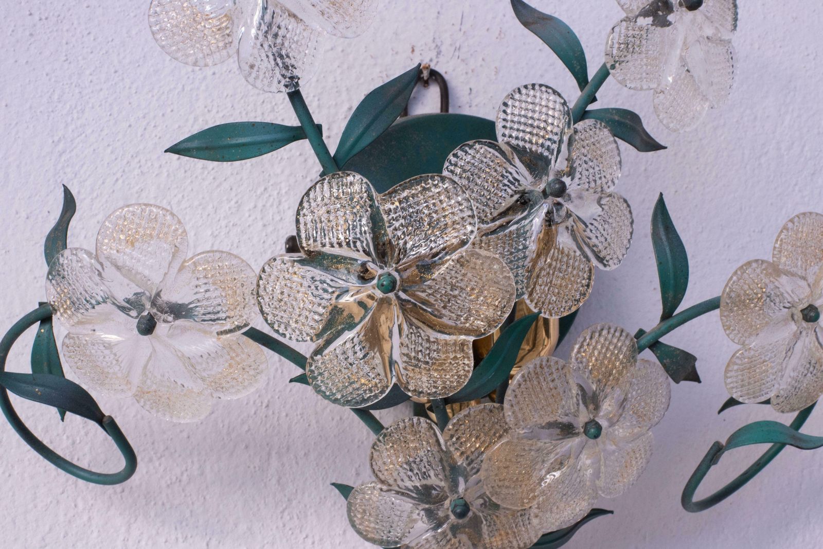 Set Of 3 Murano Wall Light Flower By Seguso For Venini, Italy, 1960s photo 1755.0