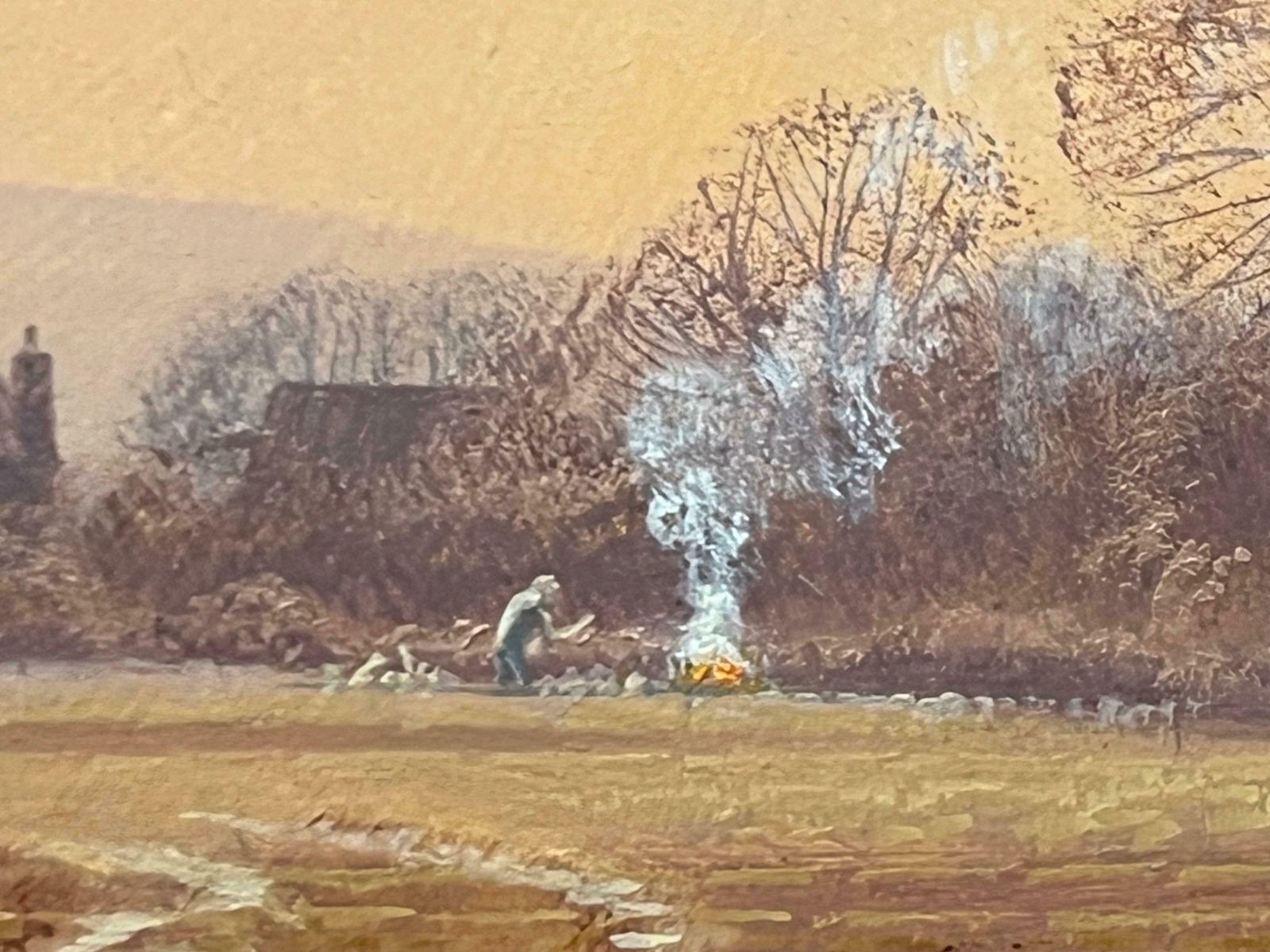 photo furniture Christopher Osborne Farm In The Woods At Sunset In The English Countryside With Warm Brown Colours  Circa 1990