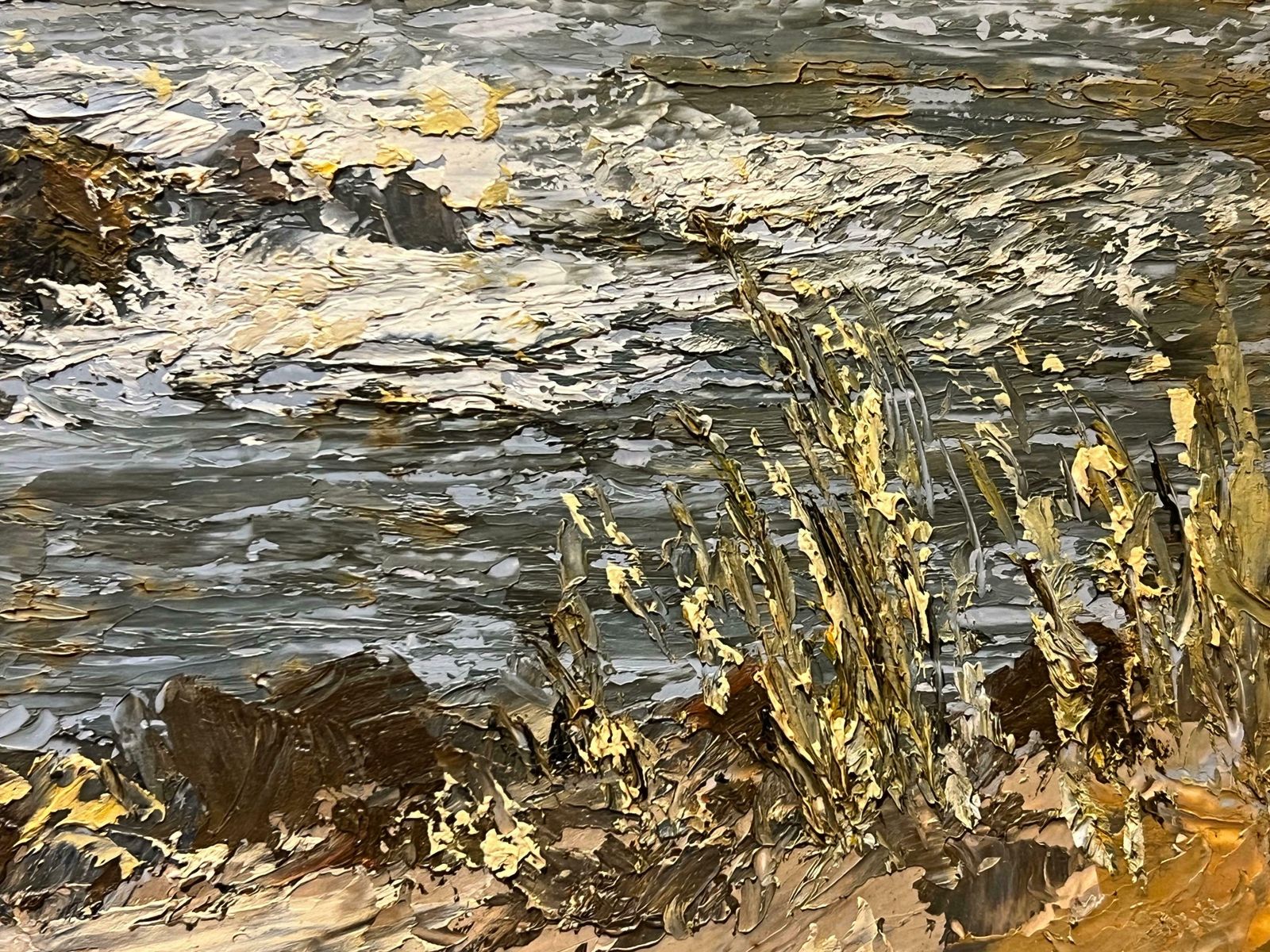 photo for sale Constance Lee Californian Coastline Seascape Landscape Impasto Painting By 20th Century Artist 1972
